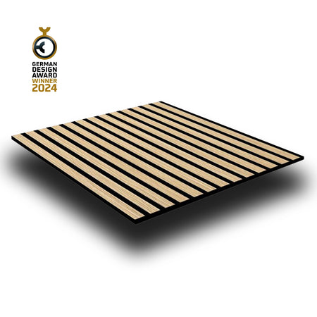 JANGAL Parete acustica a pannelli Modulabile LAMELLI 52x52cm rivestiti vero ROVERE mod. FANAL OAK Eternal Parquet