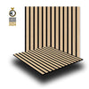 JANGAL Parete acustica a pannelli Modulabile LAMELLI 52x52cm rivestiti vero ROVERE mod. FANAL OAK Eternal Parquet