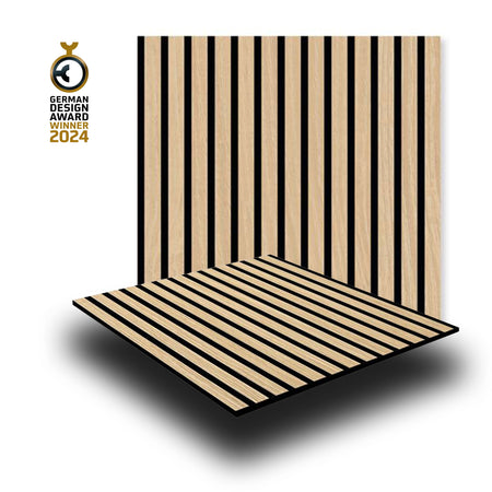 JANGAL Parete acustica a pannelli Modulabile LAMELLI 52x52cm rivestiti vero ROVERE mod. FANAL OAK Eternal Parquet