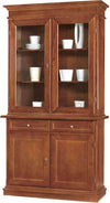 JAQUELINE---credenza-con-vetrina-in-legno-massello-105x42x205-Tinta-noce-Milani-Home