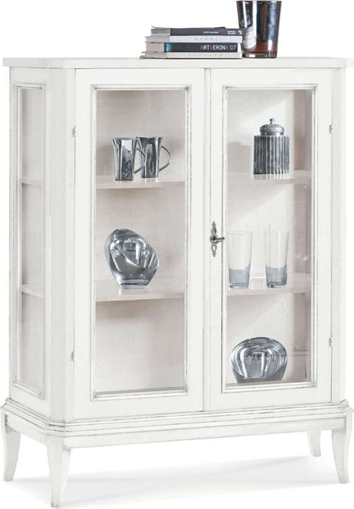 JASMINE---credenza-con-vetrina-in-legno-massello-96x36x116-Bianco-Milani-Home