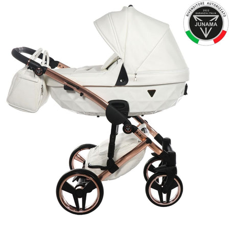 Junama Diamond Fluo Individual V3 2 in 1 Pelle Bianco Telaio Oro Rosa