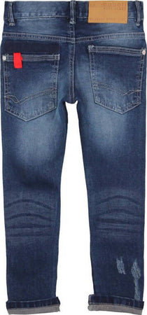 Jeans Bambino Strappati con Cuciture Elastico in Vita Regolabile Pantaloni Lunghi Denim Estivi Bimbo in Cotone Blu Scuro Sportivi Casual pantalone bambino/ragazzo Piccole Canaglie - Tropea, Commerciovirtuoso.it