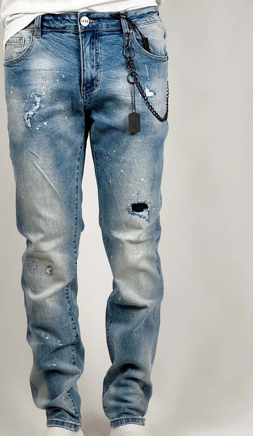 Jeans-cinque-tasche-con-logo-bianco
