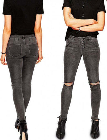 Jeans Da Donna A Vita Alta 81154 Mod. Ragged Slim Fit Taglie Dalla Xs Alla Xl Moda/Donna/Abbigliamento/Jeans Trade Shop italia - Napoli, Commerciovirtuoso.it