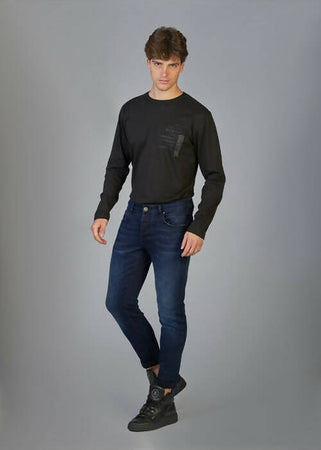 Jeans Uomo Datch Slim Fit Jeans Casual Blu Scuro in Cotone Moda/Uomo/Abbigliamento/Jeans Sportast - Cimego, Commerciovirtuoso.it