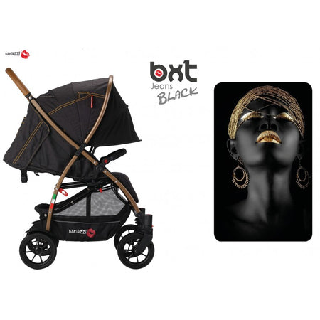 Passeggino Leggero con Ruote Grandi Baciuzzi Jeans Black