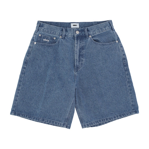 OBEY Jeans Corto Uomo Bigwig Baggy Denim Short Light Indigo da uomo