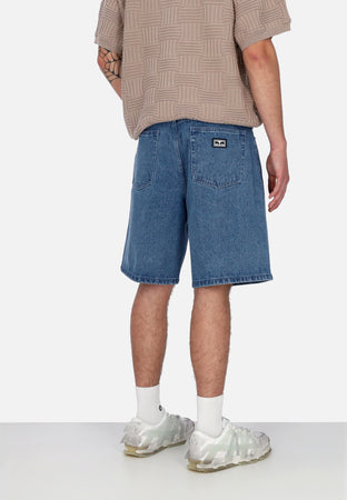 OBEY Jeans Corto Uomo Bigwig Baggy Denim Short Light Indigo da uomo