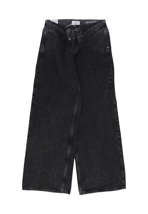 AMISH Jeans Donna Roll Up Denim Black da donna