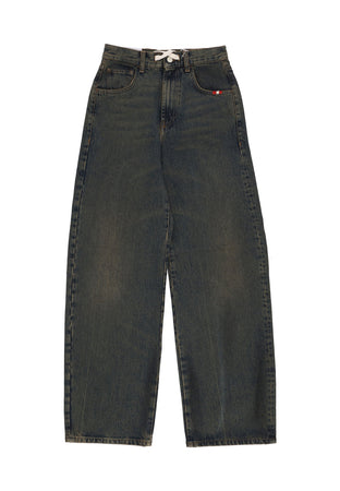 AMISH Jeans Donna W Danielle Denim Green Dirty da donna