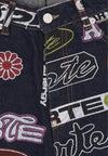 ARTE Jeans Uomo Allover Print Short Dark Denim da uomo
