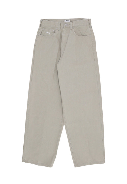 OBEY Jeans Uomo Bigwig Baggy Denim Abbey Stone Faded da uomo