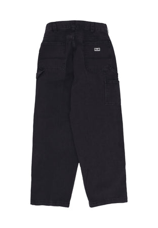 OBEY Jeans Uomo Bigwig Denim Carpenter Pant Black Faded Wash da uomo