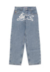 ICE CREAM Jeans Uomo Check Lined Denim Pant Vintage Wash Blue da uomo