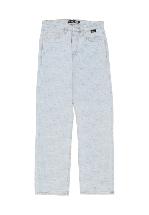 IUTER Jeans Uomo Jacquard Loose Denim Light Blue da uomo