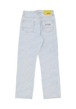 IUTER Jeans Uomo Jacquard Loose Denim Light Blue da uomo