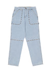 IUTER Jeans Uomo Rivets Fatigue Denim Light Blue da uomo