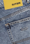 IUTER Jeans Uomo Spider Loose Denim Pants Blue Bleach da uomo