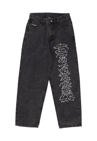 WASTED PARIS Jeans Uomo Varg Casper Pants Faded Black da uomo