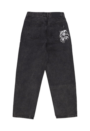 WASTED PARIS Jeans Uomo Varg Casper Pants Faded Black da uomo