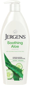 Jergens Soothing Aloe Refreshing Moisturizer Lotion 621 Ml Crema per Il Corpo Idratante E Lenitiva All'aloe per Pelli Normali E Secche