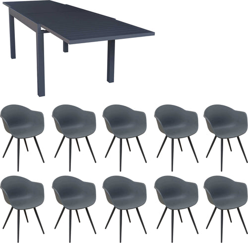 JERRI---set-tavolo-da-giardino-in-alluminio-con-10-sedie-135/270x90-Antracite-Milani-Home