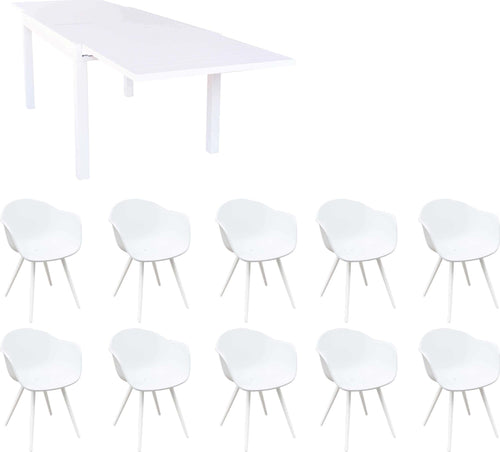 JERRI---set-tavolo-da-giardino-in-alluminio-con-10-sedie-135/270x90-Bianco-Milani-Home