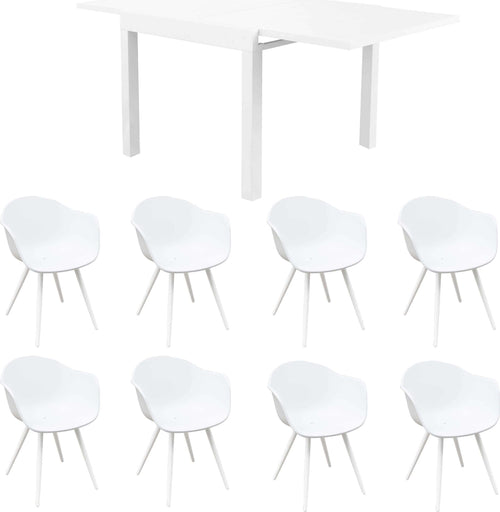 JERRI---set-tavolo-da-giardino-in-alluminio-con-8-sedie-90/180x90-Bianco-Milani-Home