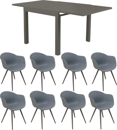 JERRI---set-tavolo-da-giardino-in-alluminio-con-8-sedie-90/180x90-Taupe-Milani-Home