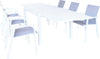 JERRI---set-tavolo-in-alluminio-cm-135/270x90x75-h-con-6-sedute-Bianco-Milani-Home