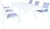 JERRI---set-tavolo-in-alluminio-cm-135/270x90x75-h-con-6-sedute-Bianco-Milani-Home