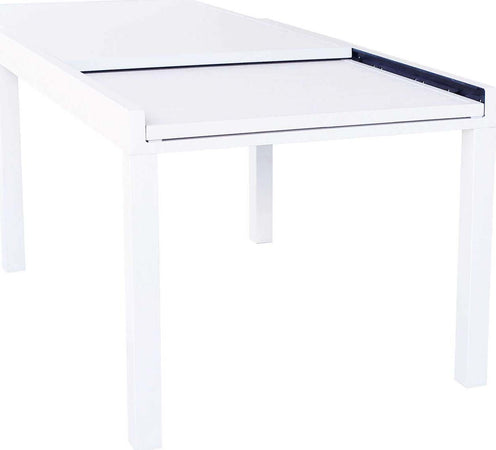 JERRI---set-tavolo-in-alluminio-cm-135/270x90x75-h-con-6-sedute-Bianco-Milani-Home