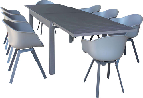 JERRI---set-tavolo-in-alluminio-cm-135/270x90x75-h-con-8-sedute-Antracite-Milani-Home