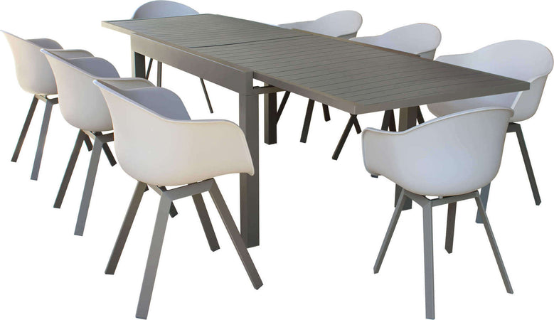 JERRI---set-tavolo-in-alluminio-cm-135/270x90x75-h-con-8-sedute-Taupe-Milani-Home
