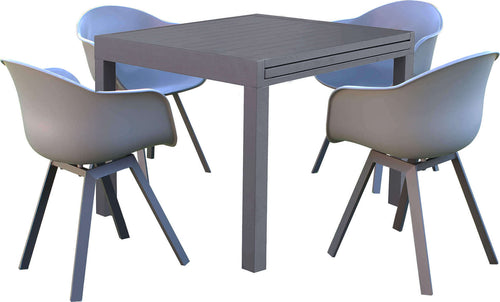 JERRI---set-tavolo-in-alluminio-cm-90/180x90x75-h-con-4-sedute-Antracite-Milani-Home