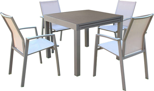 JERRI---set-tavolo-in-alluminio-cm-90/180x90x75-h-con-4-sedute-Taupe-Milani-Home