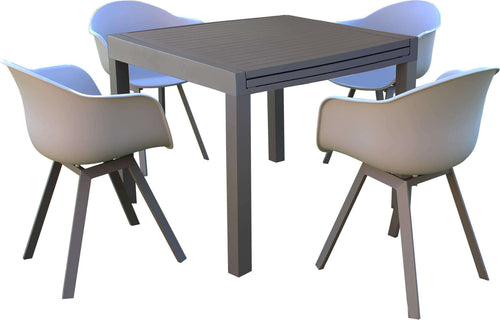 JERRI---set-tavolo-in-alluminio-cm-90/180x90x75-h-con-4-sedute-Taupe-Milani-Home