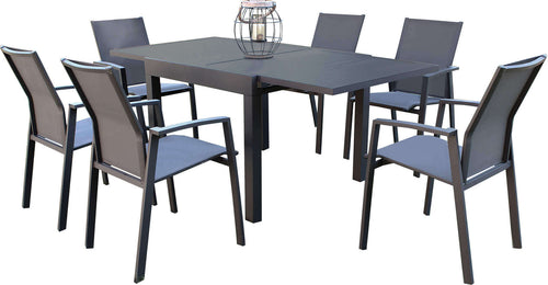JERRI---set-tavolo-in-alluminio-cm-90/180x90x75-h-con-6-sedute-Antracite-Milani-Home