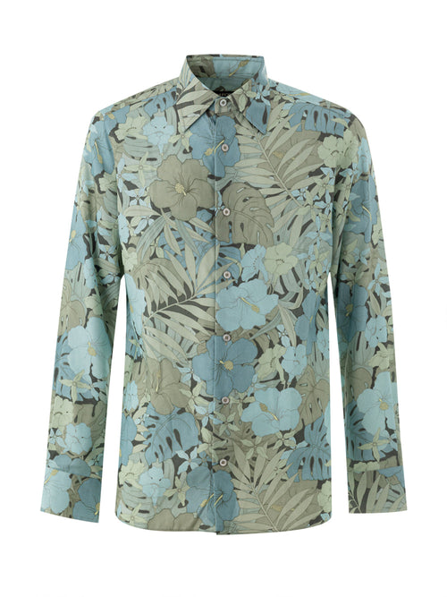 Tom Ford Camicia Stampa Floreale in Azzurro da uomo