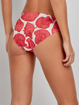 Costume bikini Gisela 2/30178BT taglia M, slip brasiliano a V e top triangolare senza ferretto, stampa coralli, tessuto high tech.