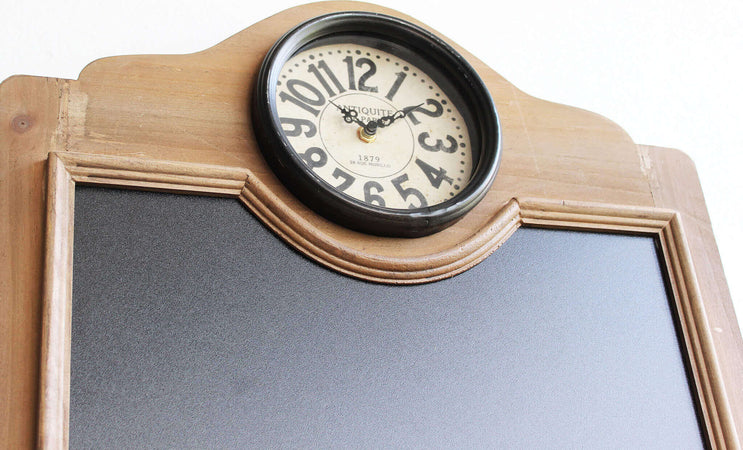 JORDAN---lavagnetta-con-orologio-Marrone-Milani-Home