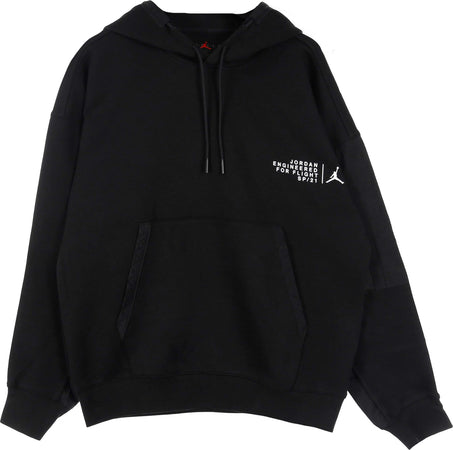 JORDAN-Felpa-Leggera-Cappuccio-Uomo-Michael-Jordan-23-Engineered-Fleece-Pullover-Hoody-Black/white-da-uomo