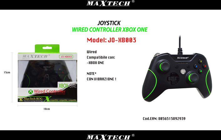 Joystick Joypad Controller Nero Per Xbox One Con Cavo Filo Usb Compatibile Videogiochi/Xbox One/Accessori/Controller e telecomandi/Controller standard e gamepads Trade Shop italia - Napoli, Commerciovirtuoso.it