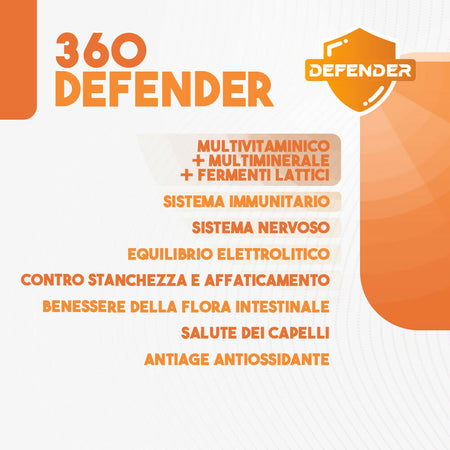 Multivitaminico Multiminerale Con Fermenti Lattici, Vitamina D, Acido Folico E Coenzima Q10 | 360° Defender Integratore Multivitaminico Completo Con 15 Vitamine E 8 Sali Minerali