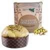 Tesori di sicilia panettone artigianale al pistacchio di sicilia 1kg, latta siciliana ù ciauru di palermo per panettone a lievitazione naturale con mazzo di carte siciliano omaggio