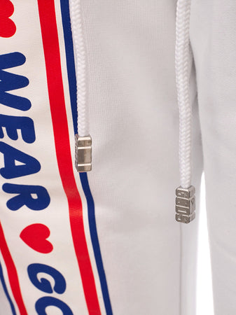 GCDS Pantalone Tuta Bianco con Logo da donna