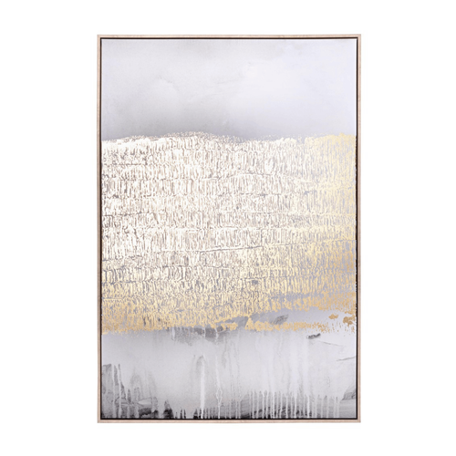 Quadro Bold 82 x 122 cm stampa su tela con applicazioni ad olio e fogli dorati