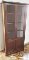 JULIET---mobile-con-vetrina-in-legno-massello-90x41x186-Tinta-noce-Milani-Home