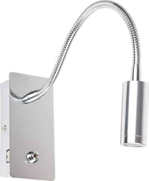 JULIET Lampada da parete llettore cromo con USB Illuminazione/Illuminazione per interni/Illuminazioni per pareti/Applique Led Mall Home - Napoli, Commerciovirtuoso.it